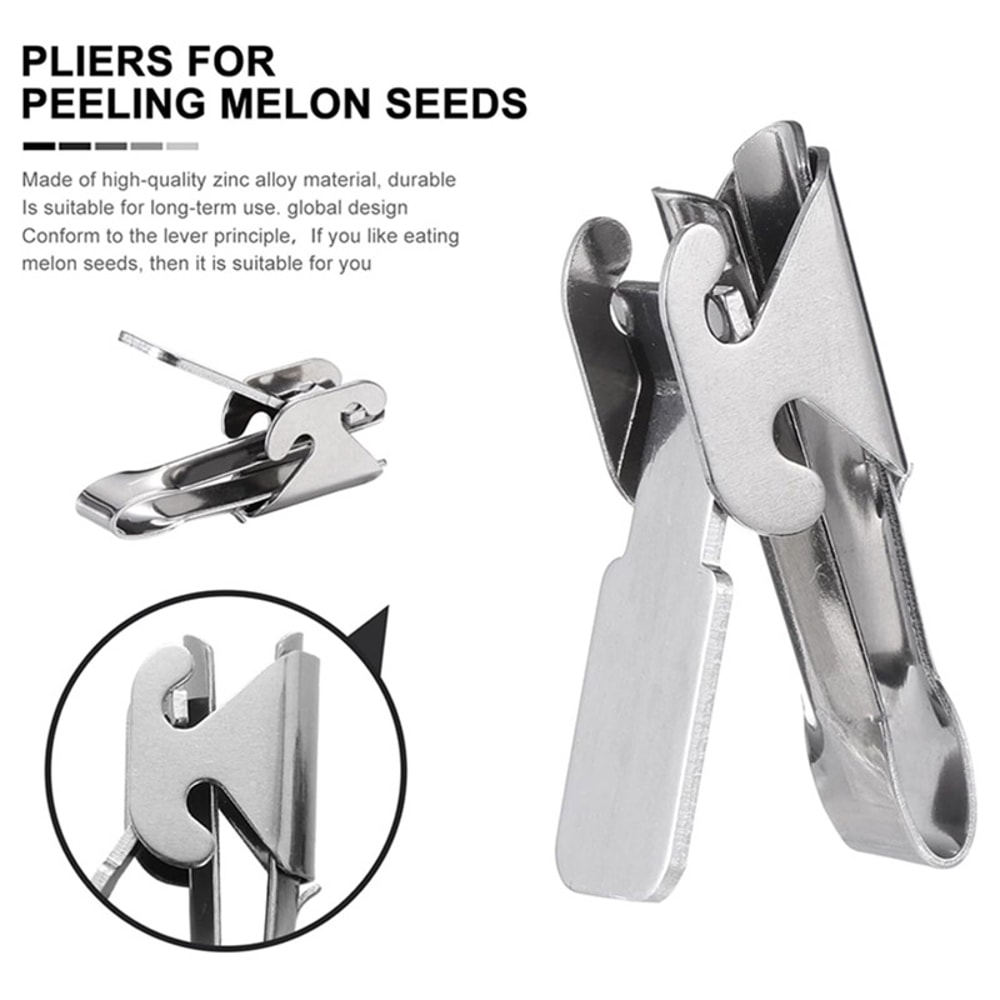 Stainless Steel Nutcracker Tool – Melon Seeds, Pistachio & Peanut Shell Opener for Easy Kitchen Use
