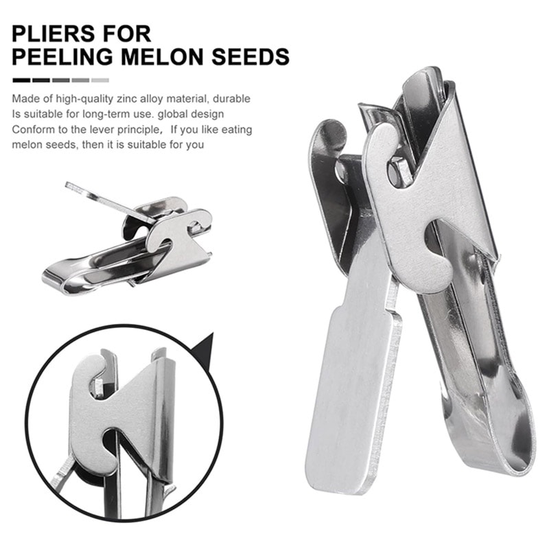 Stainless Steel Nutcracker Tool – Melon Seeds, Pistachio & Peanut Shell Opener for Easy Kitchen Use