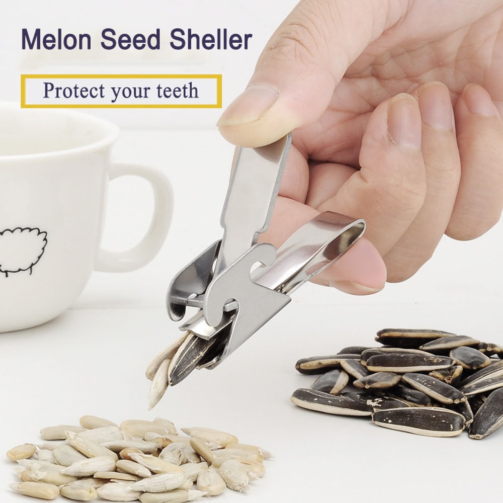 Stainless Steel Nutcracker Tool – Melon Seeds, Pistachio & Peanut Shell Opener for Easy Kitchen Use