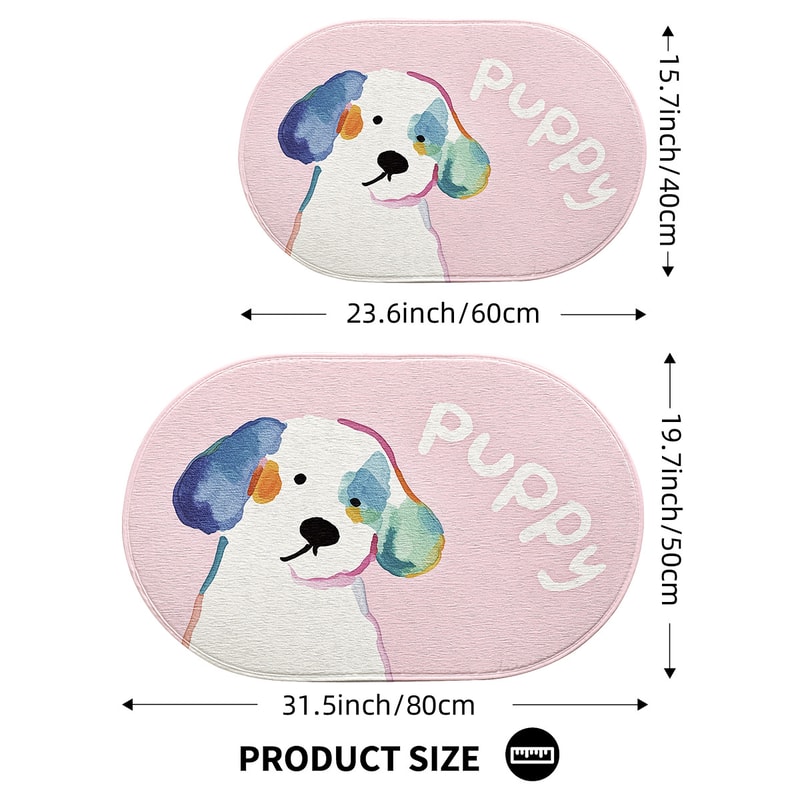 Adorable Cartoon Dog Bath Mat Soft Memory Foam AntiSlip Bathroom Rug 3