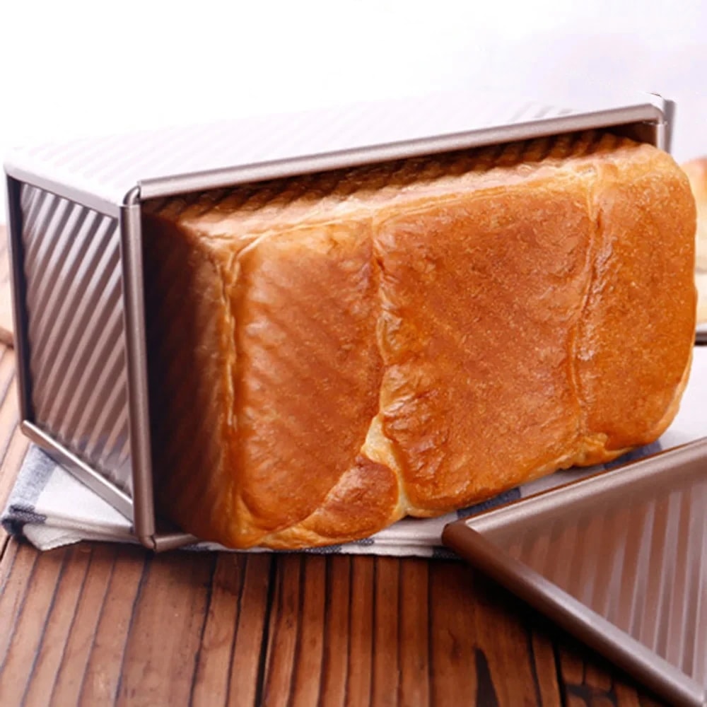 Non-Stick Loaf Pan with Lid – Premium Carbon Steel Bread Toast Mold for Baking Fresh Loaf at Home