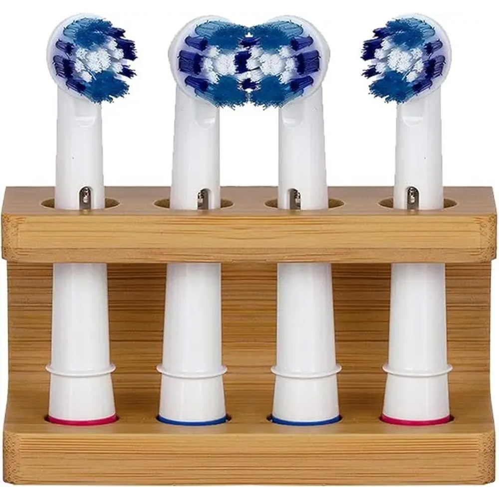 Bamboo Electric Toothbrush Holder Stand – Multi-Slot Durable Bathroom Organizer for Toothpaste & Brushes