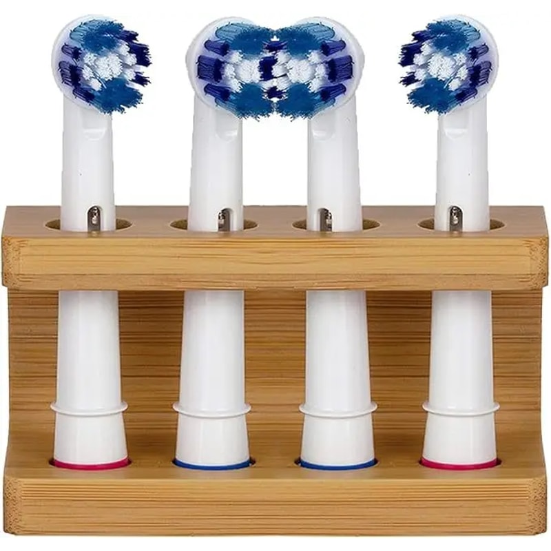 Bamboo Electric Toothbrush Holder Stand – Multi-Slot Durable Bathroom Organizer for Toothpaste & Brushes