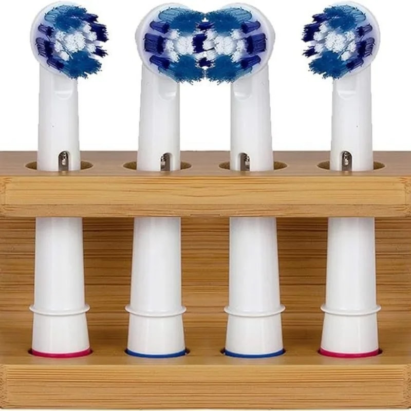 Bamboo Electric Toothbrush Holder Stand – Multi-Slot Durable Bathroom Organizer for Toothpaste & Brushes