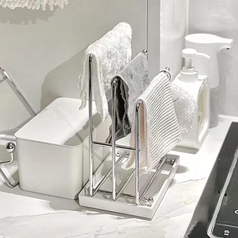 Drain Rag Rack Kitchen Storage Solution – Dishcloth & Sponge Towel Holder for Countertop Organization