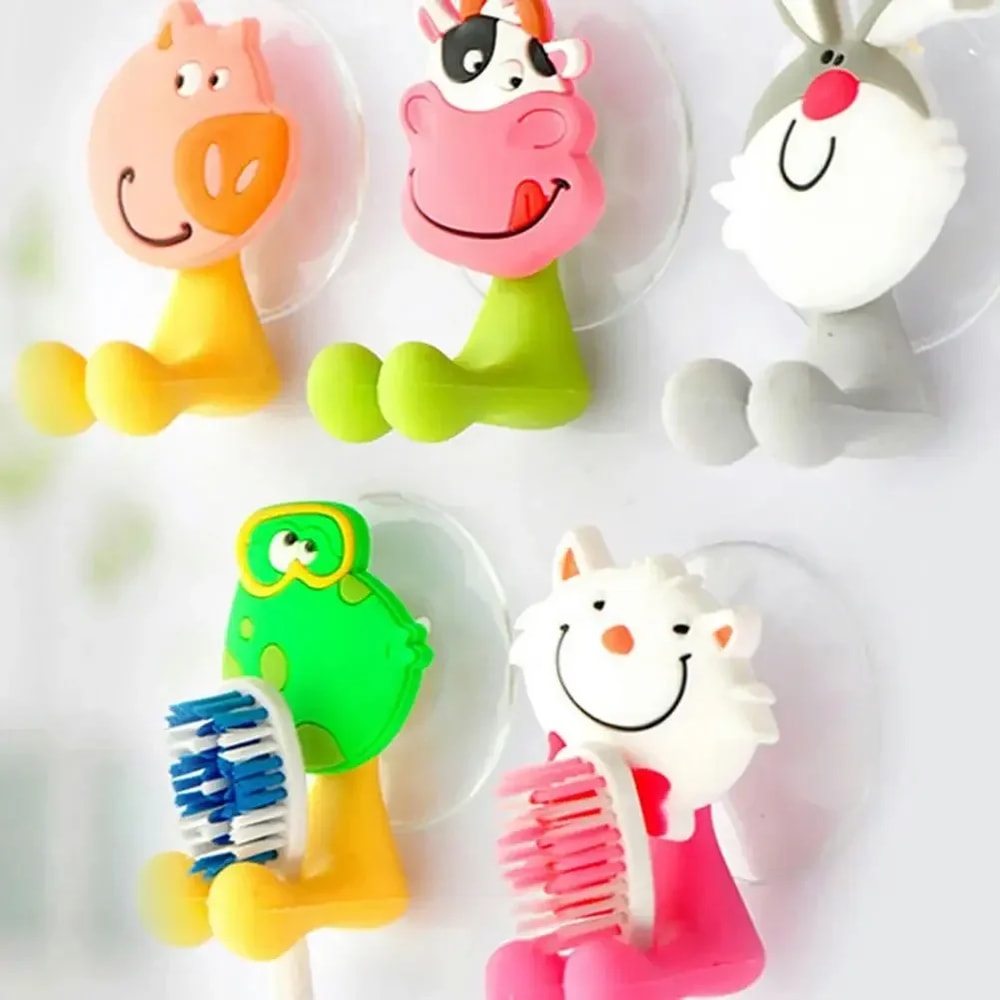 Cartoon Rabbit Toothbrush Holder with Strong Suction – Fun and Practical Storage for Kids