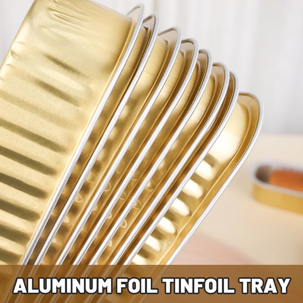 Disposable BBQ Pans For Air Fryer Aluminum Foil Grilling Tray Tin Foil Pans Box Baking Tray Kitchen 4