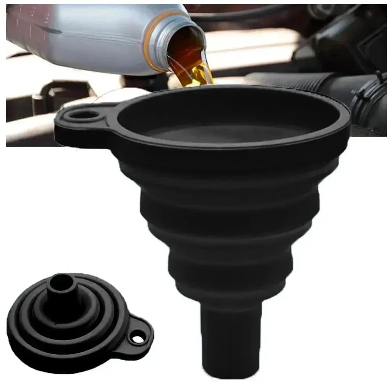 Universal Silicone Car Engine Funnel Foldable Portable Liquid Oil Washer Fluid Change Tool 0