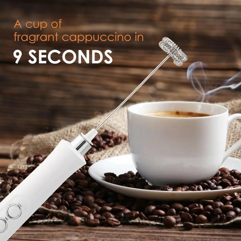 Wireless Rechargeable Electric Milk Frother Speeds Handheld Foam Maker For Latte Cappuccino Hot C 3