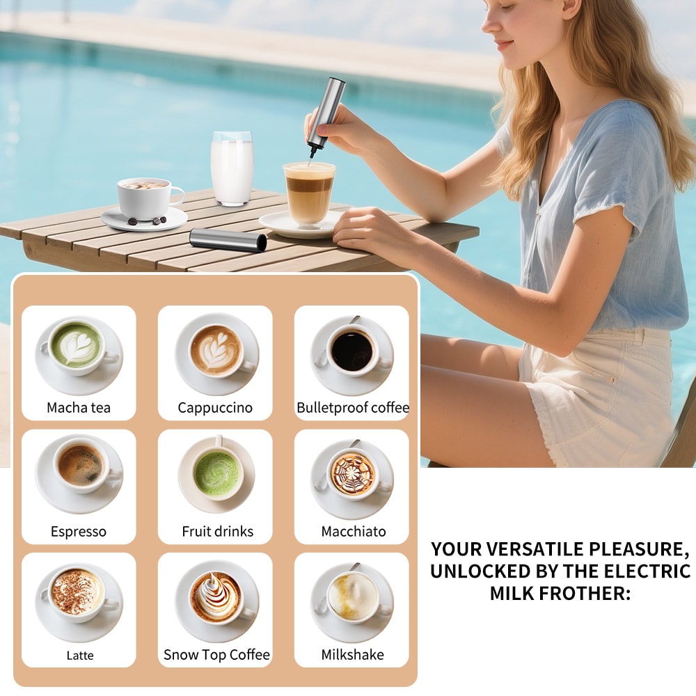 Powerful Handheld Milk Frother Foam Maker For Coffee Lattes 1