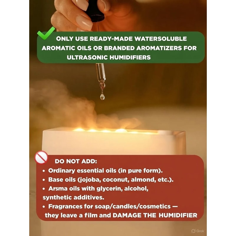 Mini Flame Effect Aroma Diffuser Ultrasonic Humidifier With Color Night Light And Timer For Essent 2