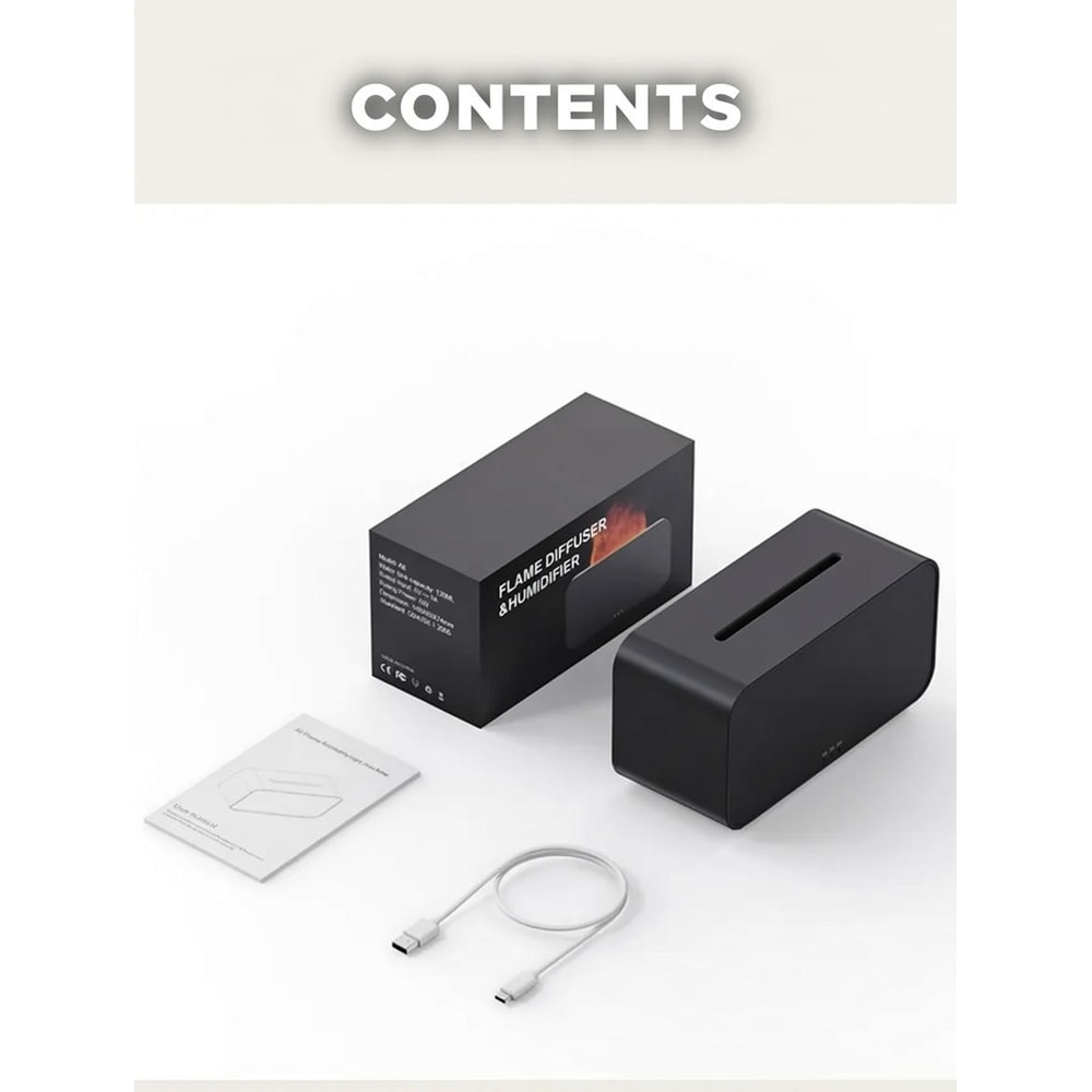 Mini Flame Effect Aroma Diffuser Ultrasonic Humidifier With Color Night Light And Timer For Essent 5