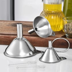piece stainless steel funnel set – multipurpose kitchen funnel for liquid & dry ingredients