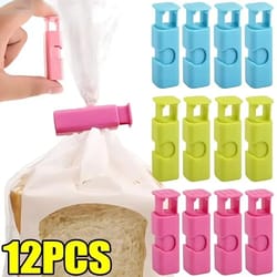 pcs reusable bread bag clips – squeeze fresh food seal plastic clips for snack bags, spring clips for kitchen storage