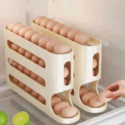 large capacity automatic egg rolling storage box layer sliding design for fridge