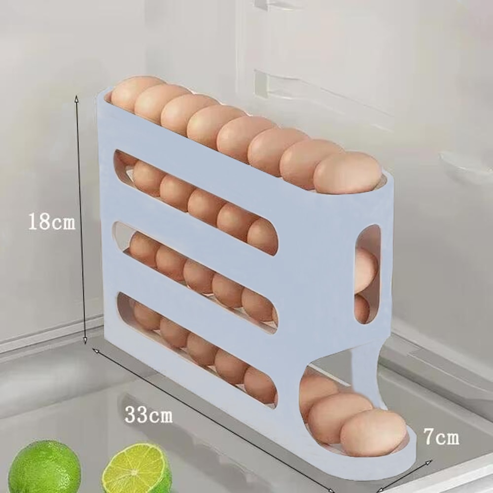 Large Capacity Automatic Egg Rolling Storage Box Layer Sliding Design For Fridge 7