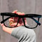 Unisex Transparent Glasses with Black Frame and Face-Contouring Design for Men & Women