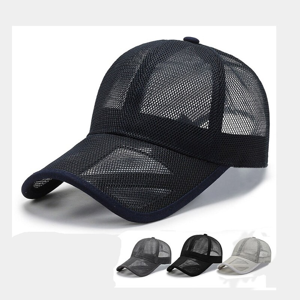 Breathable Mesh Summer Hat For Men And Women Openwork Brim Sports Sunscreen Baseball Cap 0