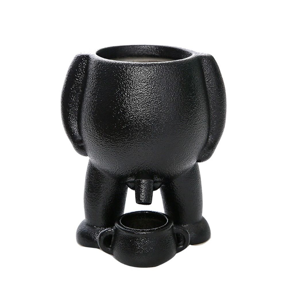 Creative Funny Resin Flowerpot with Drainage Holes - Piss Pot Shape for Home & Office Decor