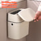 Convenient Hanging Garbage Bin with Large Capacity & Clamshell Cover – Stylish Square Design for Home & Toilet Use