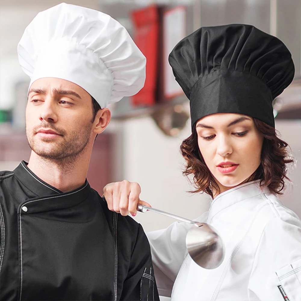 Professional Chef Hat For Men White Kitchen Work Cap For Restaurant Bakery And Hotel Use 3
