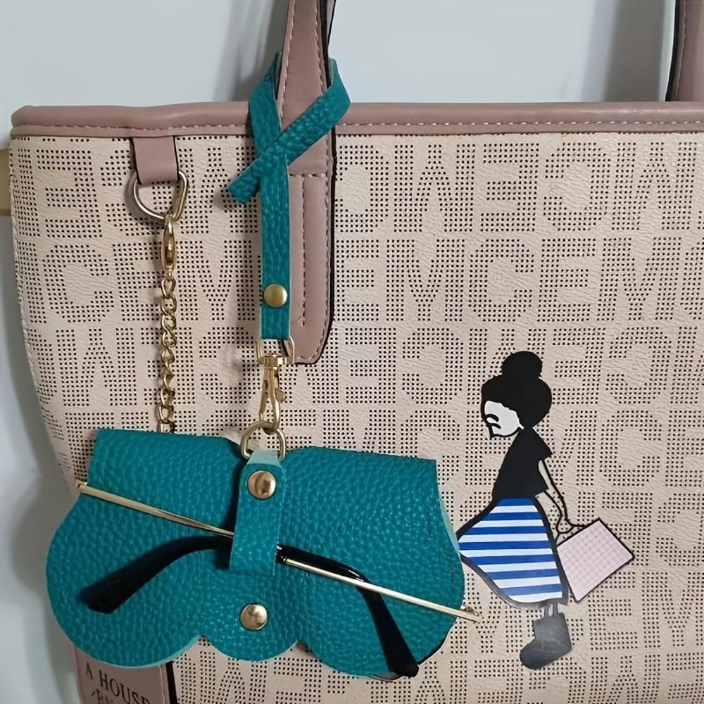 Litchi Embossed PU Leather Eyewear Holder - Portable Travel Case for Sunglasses & Reading Glasses