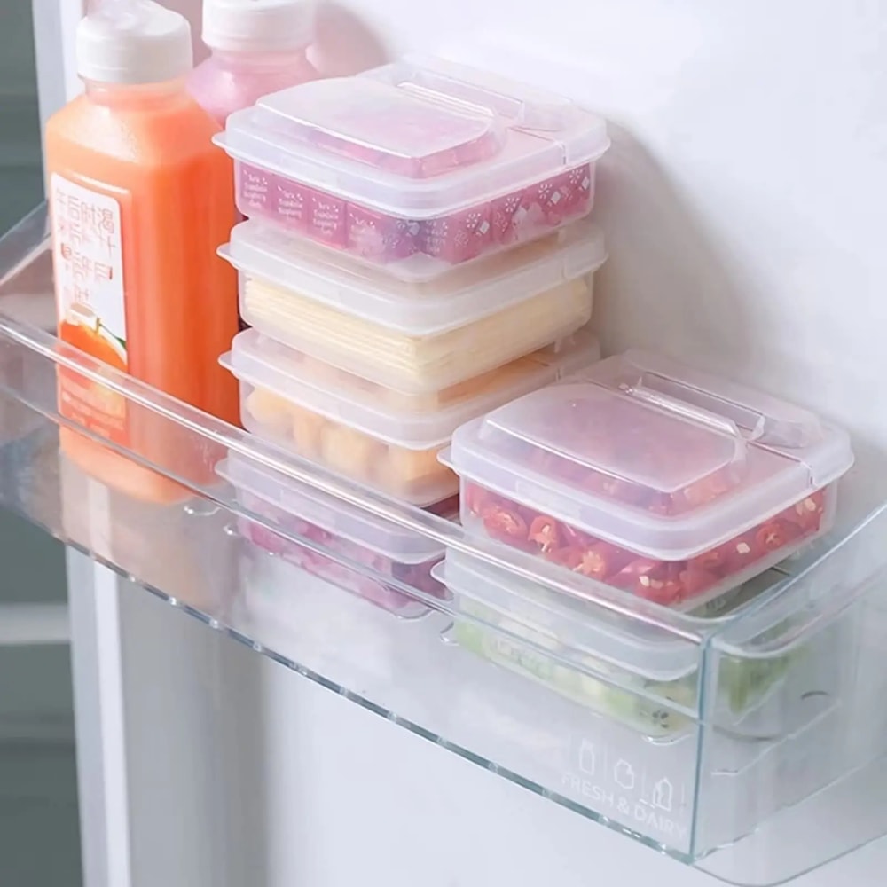 Clear Plastic Cheese Storage Box with Flip Lid – Sliced Cheese & Butter Storage for Refrigerator,
