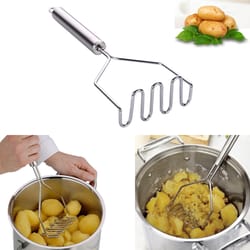 stainless steel potato masher – manual fruit & vegetable crusher, kitchen gadget for mashing