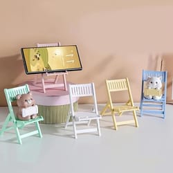 mini beach chair phone stand – foldable multi-angle holder for mobile phones and tablets, colorful & adjustable, perfect