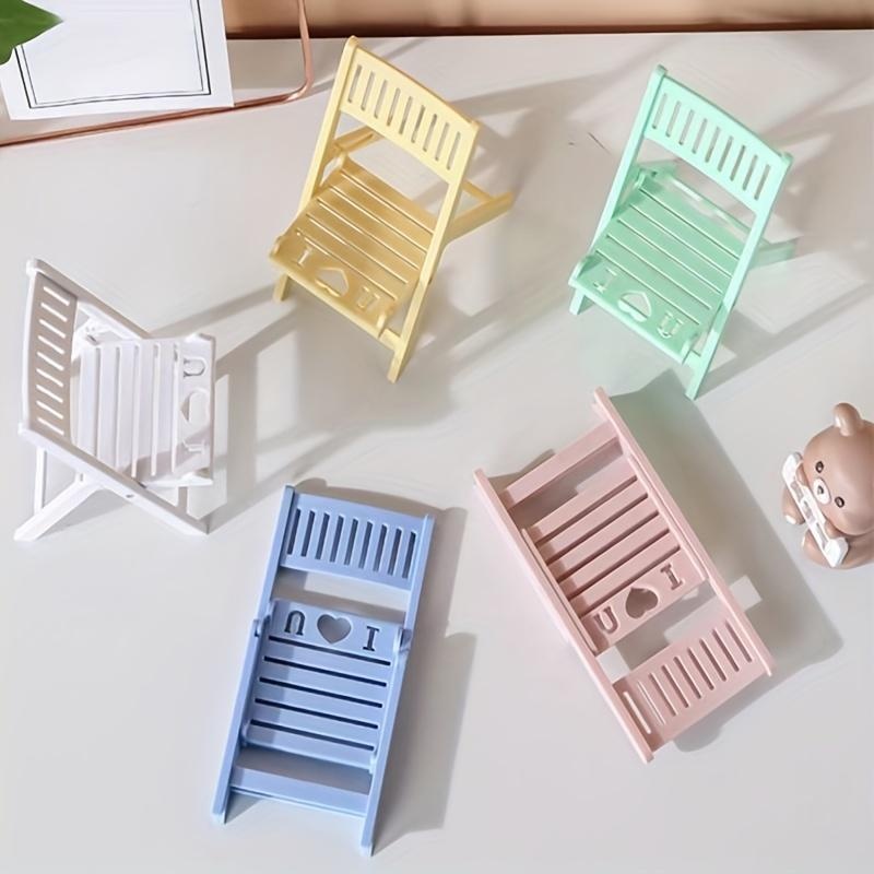 Mini Beach Chair Phone Stand – Foldable Multi-Angle Holder for Mobile Phones and Tablets, Colorful & Adjustable, Perfect