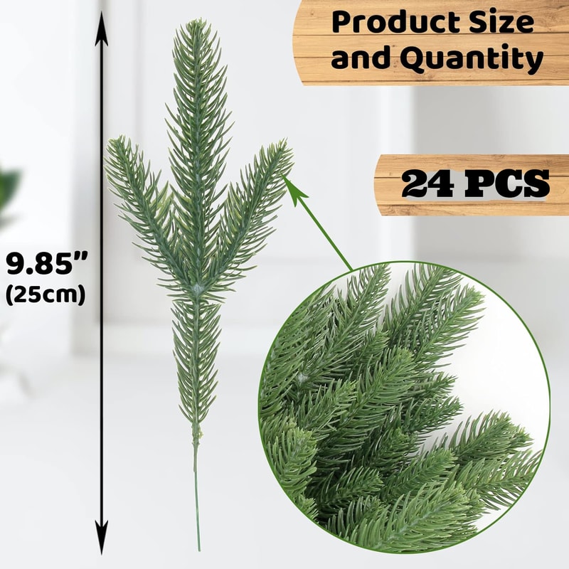Artificial Pine Branches For Garland Wreath Holiday Decor 4