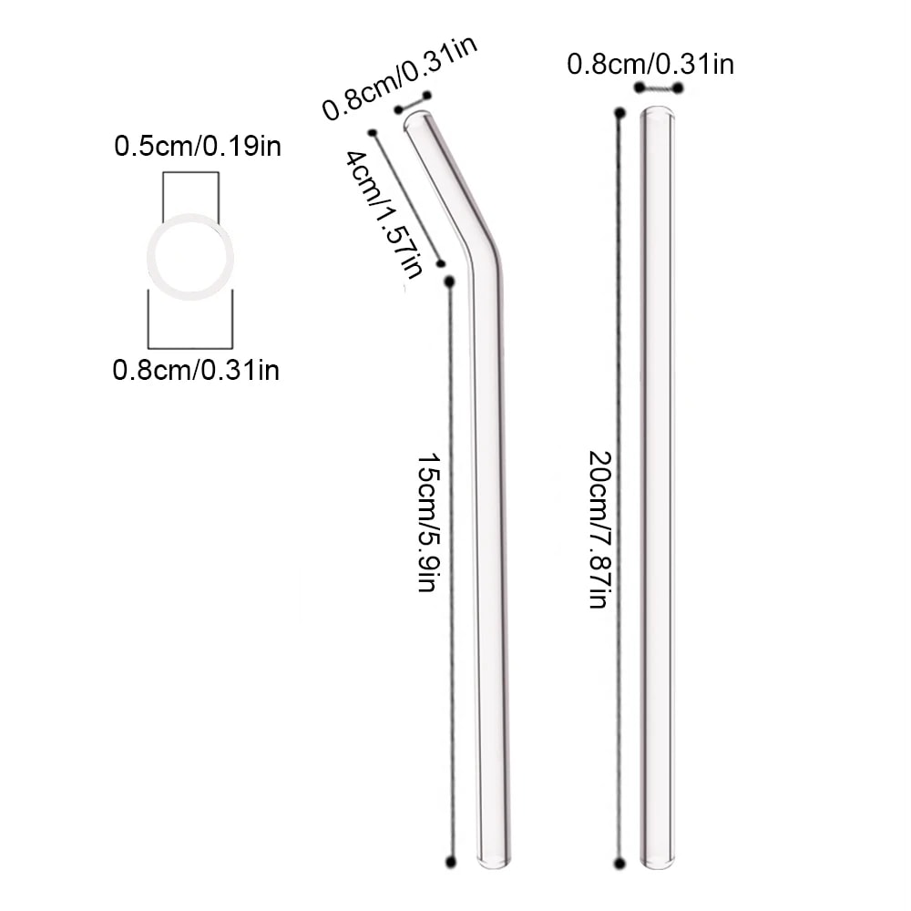 High Borosilicate Glass Straws Set EcoFriendly Reusable Drinking Straws For Smoothies Bubble Tea 1