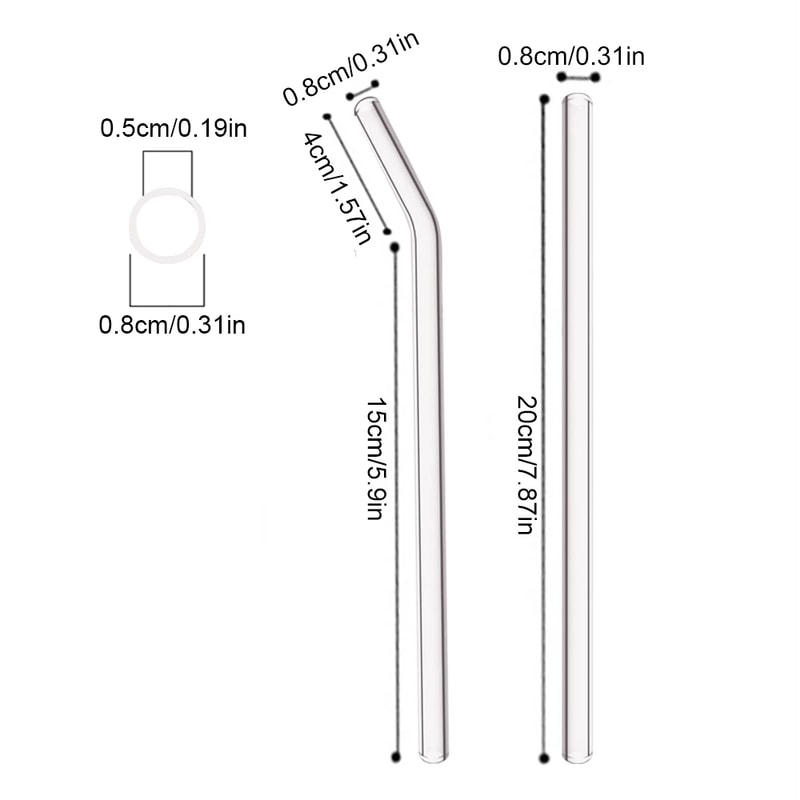 High Borosilicate Glass Straws Set EcoFriendly Reusable Drinking Straws For Smoothies Bubble Tea 1