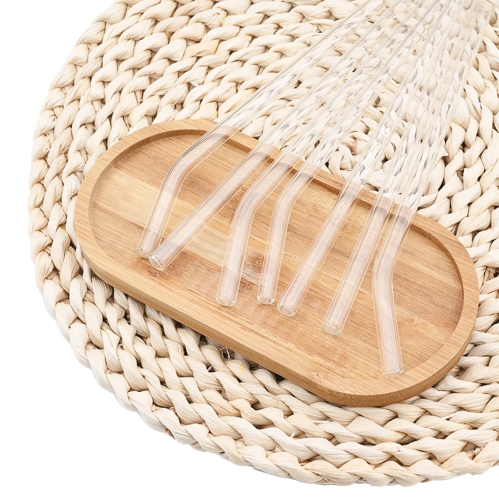 High Borosilicate Glass Straws Set EcoFriendly Reusable Drinking Straws For Smoothies Bubble Tea 2