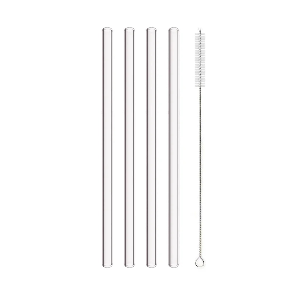 High Borosilicate Glass Straws Set EcoFriendly Reusable Drinking Straws For Smoothies Bubble Tea 6