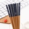 Reusable Bamboo Chopsticks Set Handmade Japanese Natural Wood MultiColor Cat Flower Design 5