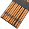 Reusable Bamboo Chopsticks Set Handmade Japanese Natural Wood MultiColor Cat Flower Design 11