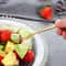 Piece Stainless Steel Fruit Fork Set - Multifunctional Food Picks with Gold Moon Cake Knife Design