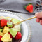 Piece Stainless Steel Fruit Fork Set - Multifunctional Food Picks with Gold Moon Cake Knife Design
