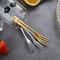 Piece Stainless Steel Fruit Fork Set - Multifunctional Food Picks with Gold Moon Cake Knife Design