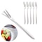 Piece Stainless Steel Fruit Fork Set - Multifunctional Food Picks with Gold Moon Cake Knife Design