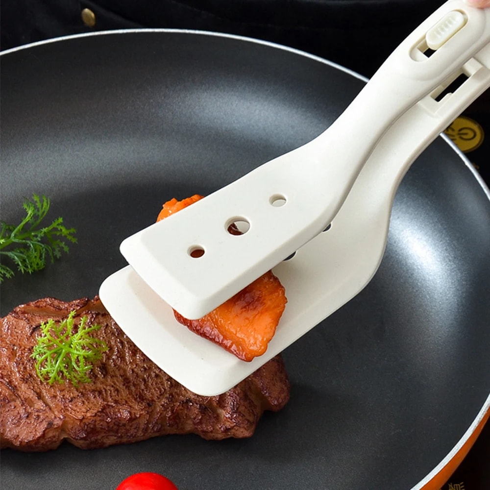 Silicone Egg Flipper Spatula Tongs NonStick Cooking Tool For Eggs Fish And French Toast 4