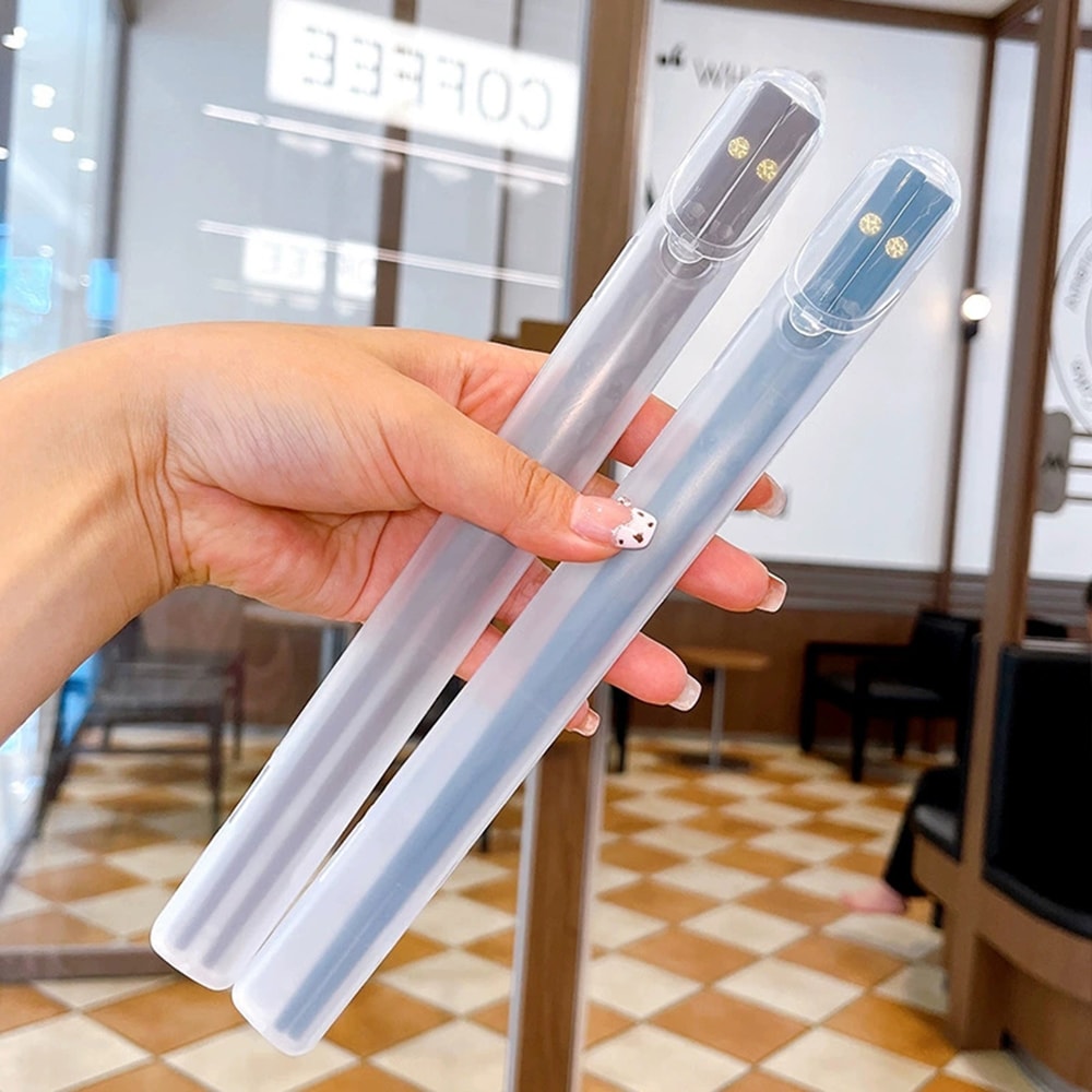 Portable Japanese Korean Reusable Chopsticks Set Nonslip Healthy Alloy Tableware For Sushi And Din 5