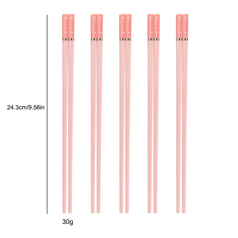 Elegant Pink Cherry Blossom Alloy Chopsticks Set Of Pairs For Hot Pot Sushi And More 2