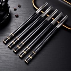 premium alloy chopsticks pairs reusable non-slip metal sushi sticks for dining