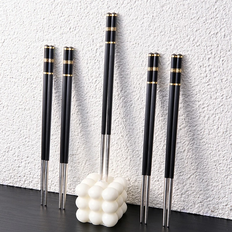 Premium Alloy Chopsticks Pairs Reusable Nonslip Metal Sushi Sticks For Dining 1
