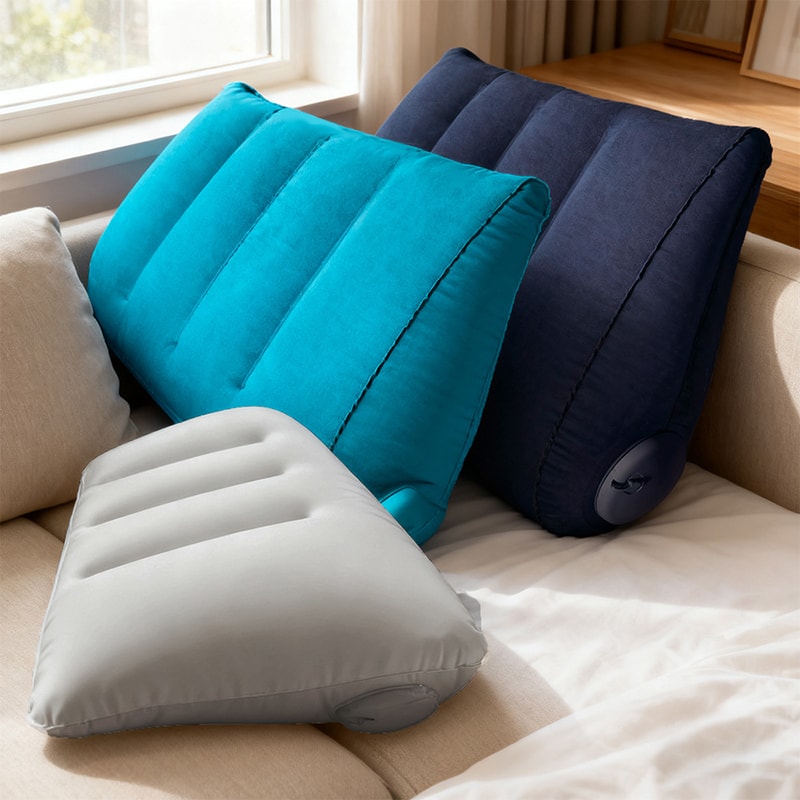 Portable Inflatable Camping Pillow - Lightweight Wedge Cushion for Sleep Support | Air Cushion Body Positioner