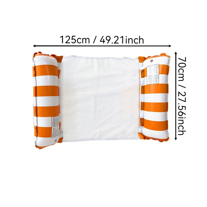 Inflatable Floating Hammock For Pool Party PVC Stripe Water Mat For Ultimate Relaxation 6
