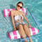 Inflatable Floating Hammock For Pool Party PVC Stripe Water Mat For Ultimate Relaxation 4