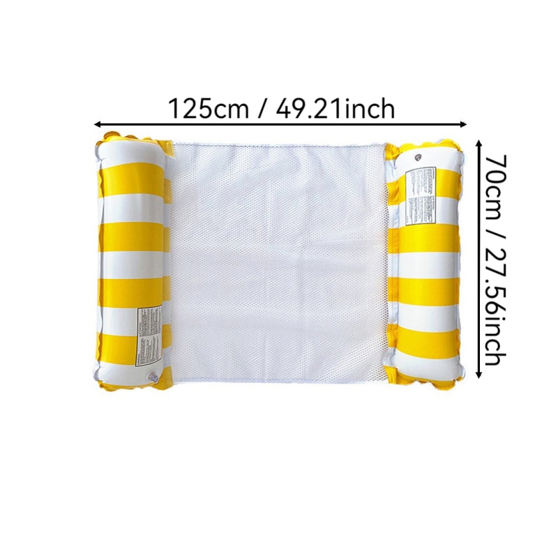 Inflatable Floating Hammock For Pool Party PVC Stripe Water Mat For Ultimate Relaxation 10